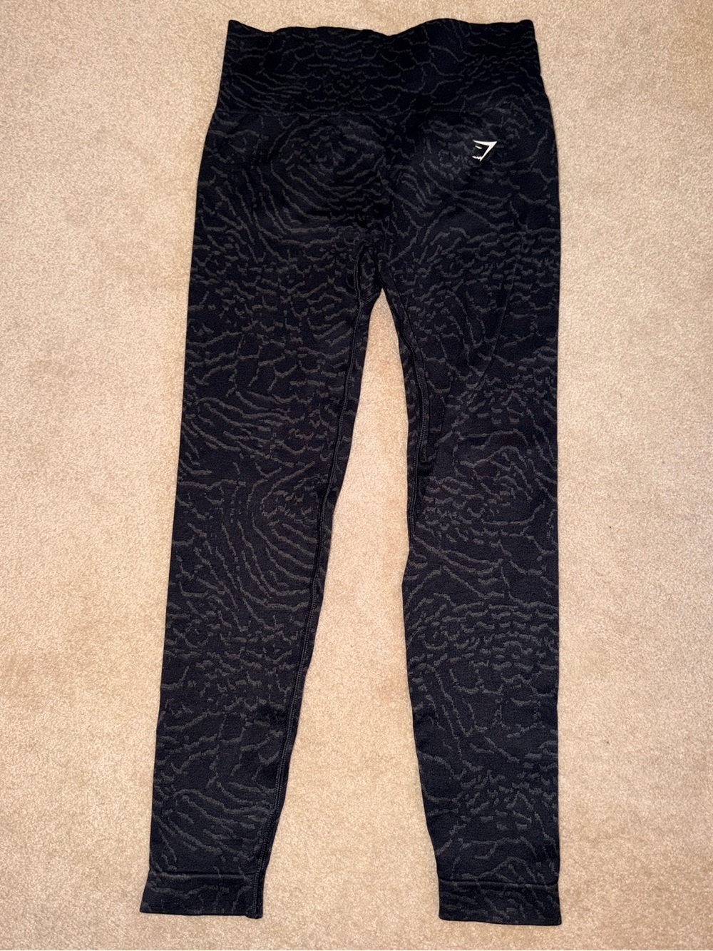 Gymshark Womens Black Jacquard Patterned Leggings